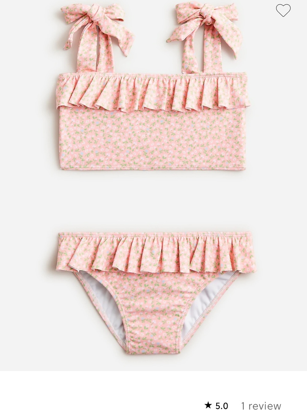 Minnow x J. Crew 7/8 Girls' Pink Floral Ruffle Bikini Set